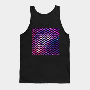 galaxy and black line pattern Tank Top